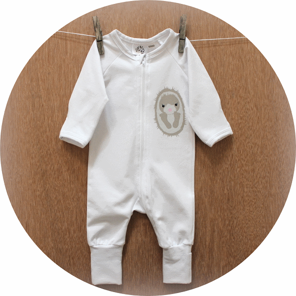 australian baby gifts organic cotton jumpsuit romper with echo echidna
